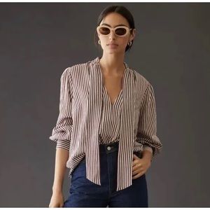 MAEVE Tie Neck Blouse XS